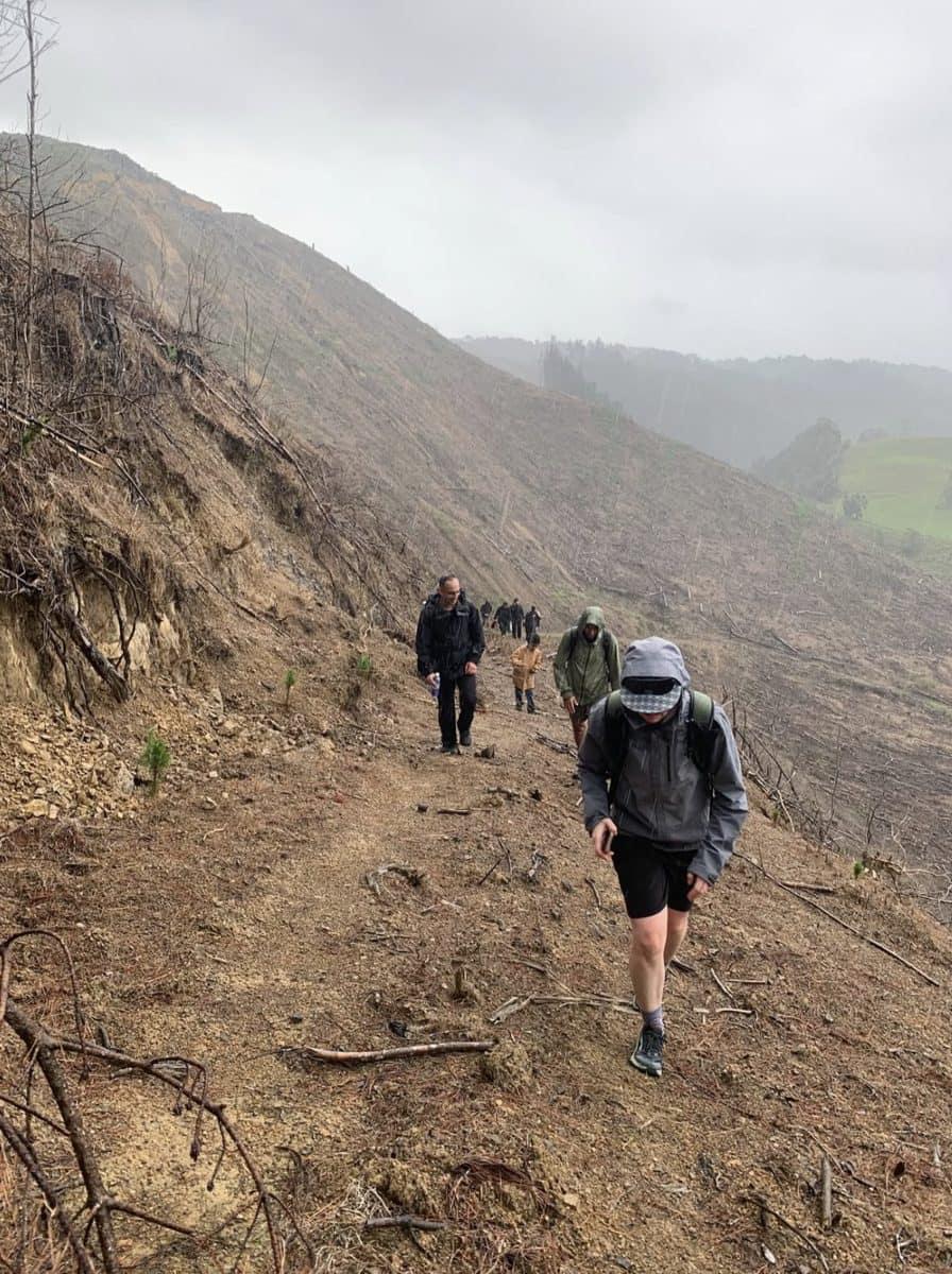 Hiking up the hill together